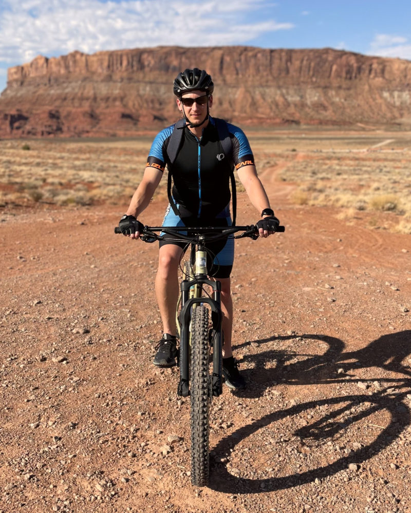 Julian Mettmann mountain biking near red rock country